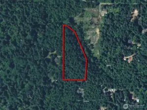 Overhead view with approximate boundaries in red.