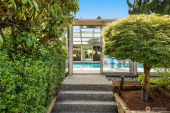 Pool entrance off back patio!