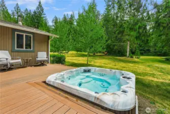 Hot tub negotiable in sale.