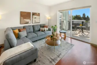 Hardwoods in main living area, with thoughtful designs to display your art.
