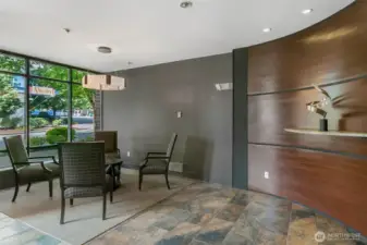Secure lobby entrance.