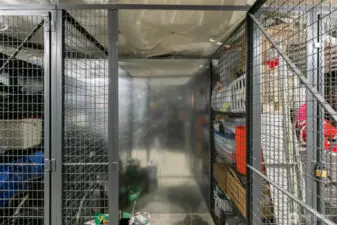 A separate floor for the storage locker, climate control for dryness and warmth, apprx 3' x 4".