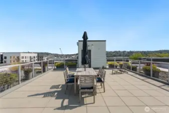 Expansive rooftop deck for entertaining with stunning water views and West to the Olympic Mountains.