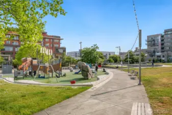 Ballard Commons Park, 2 blocks away.