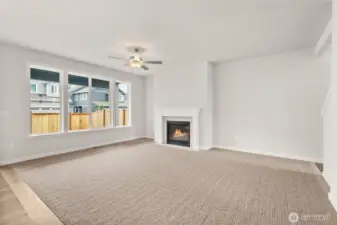Gas fireplace and ceiling fans are standard in our homes!
