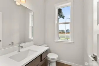 Half bath on main level, perfect for guests!