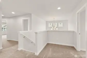 Fun little nook off the second-floor landing, perfect for a study or reading area.