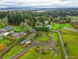 ARIEL VIEW OF PROPERTY WITH POND