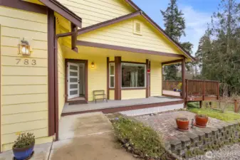 Front door and covered entry