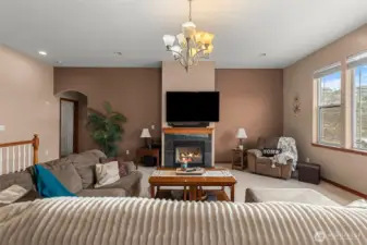 Welcoming gas fireplace