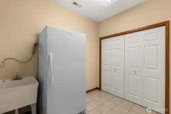 Lower Level Sink, fridge, Wash & Dry Hookup