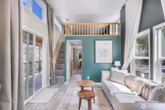 Additional living space in loft could be used as a second bedroom, but there is a full sized bedroom on the main level along with a full bath.