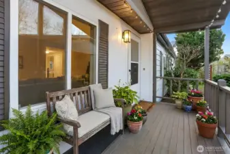 Covered front porch- virtually staged photo