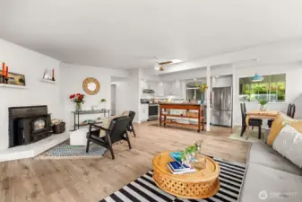 Wood burning fireplace