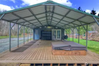 Covered Deck with Hot Tub