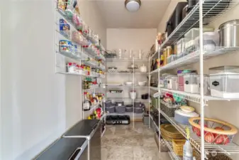 If you are a planner, you will love this walk in pantry with tons of storage.