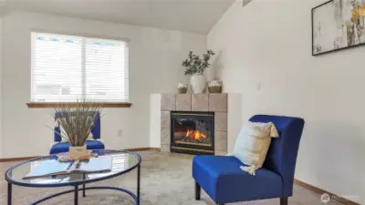 Cozy Fireplace In Family Room