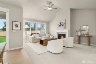 9’ ceilings and wood wrapped windows on main floor.