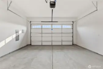 Garage door opener included with 2 remote controls.