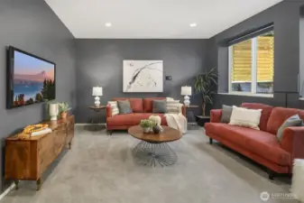 Media room or guest bedroom on lower level.