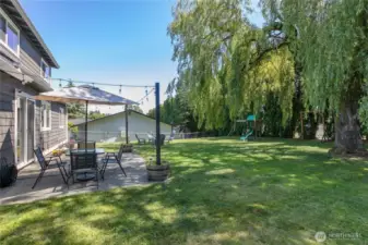 Patio in fully fenced back yard!