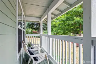 Cute, covered front porch.