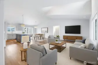 Virtually staged great room
