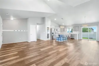 Neutral colors, plenty of natural light, and easy care flooring.