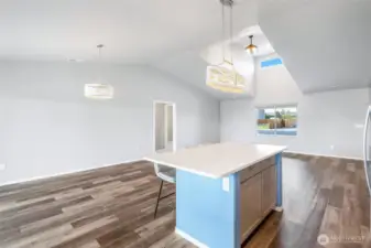 Unique dormer window for natural light and architectural interest.
