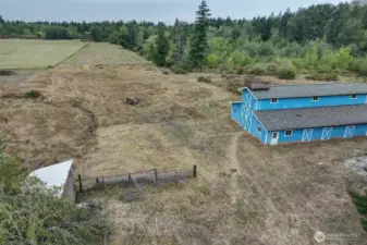 To the left of the photo is the wood shed.