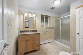 Bath on lower level