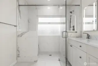 Newly remodeled primary bathroom