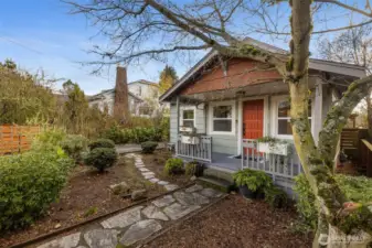 Lovely landscaped yard brimming with color in the spring