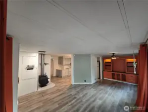 Family room, Dining room and Kitchen