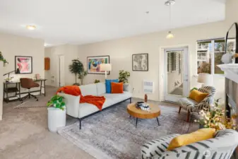 Bright and spacious with access to your private patio overlooking the Sammamish River