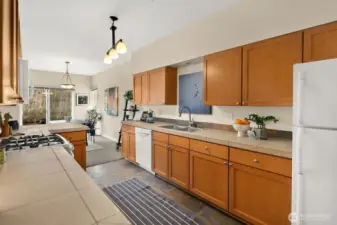 Tons of space with beautiful warm cabinetry