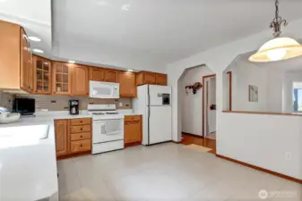 Kitchen coming from entry staircase