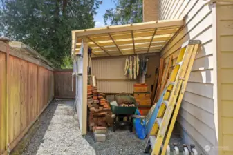 This storage area is used for hobbies and storing yard furniture in over the winter.