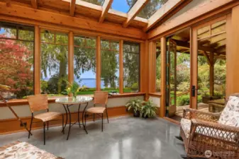 Sunroom off of the Kitchen with heated foors