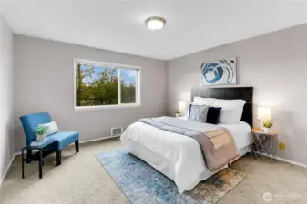 the primary suite has plenty of space