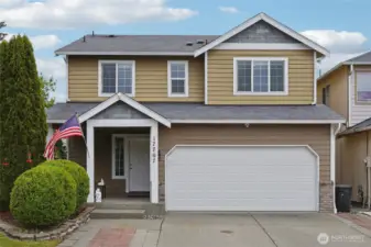 Sits in quiet cul-de-sac on a spacious corner lot,