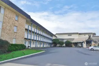 Front of the Polynesian Hotel Condo building.