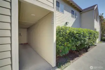 Covered walk way to front door.