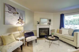 Large window brings lots of natural light to the living space.