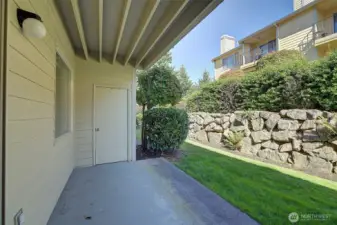 Extra storage outside on patio.