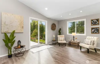 Sitting area leading out to the back patio