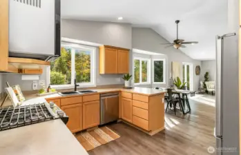 From Garage door looking into the open kitchen