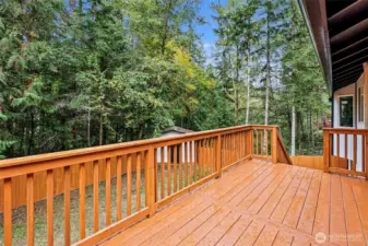 Beautiful brand new deck just installed October 2025 with access to the backyard.