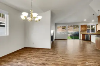 Vaulted ceilings and lots of windows create a wide open feel!