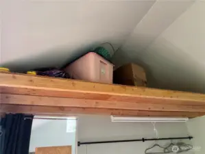 Storage inside the shed.